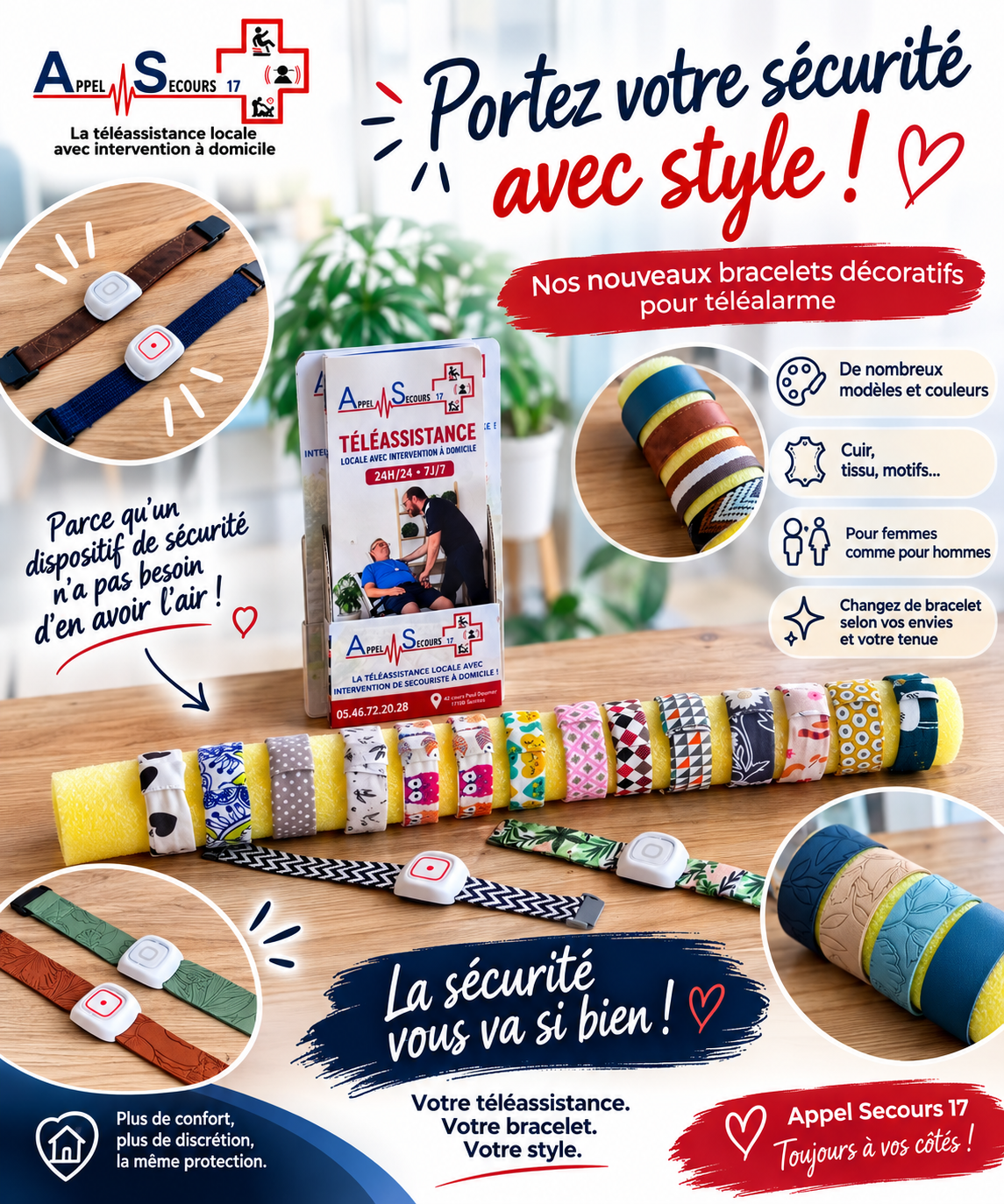 Bracelet téléalarme : découvrez nos nouveaux bracelets | Appel Secours 17